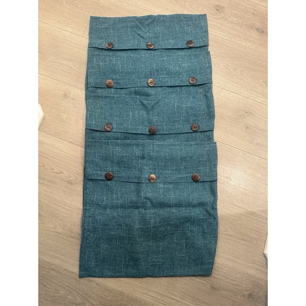 4 Decorative Throw  Pillow Case Covers. Zipper closure, Teal w/brown buttons